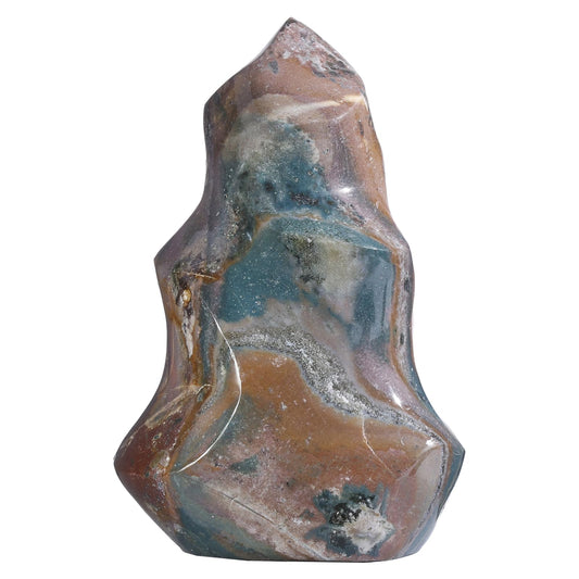 TUMBEELLUWA Ocean Jasper flame tower on display boosts focus and positive energy