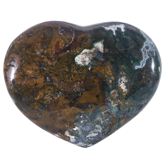 TUMBEELLUWA Ocean Jasper heart stone with natural color patterns for meditation