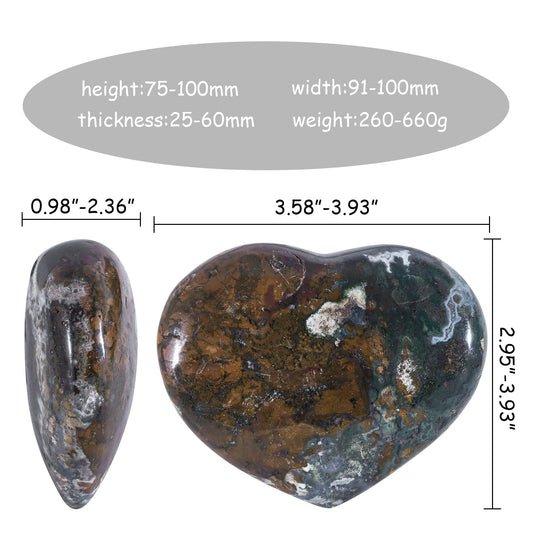 TUMBEELLUWA puffed heart stone close-up showing a smooth surface for calming touch
