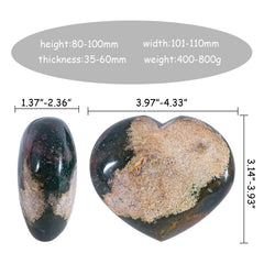 TUMBEELLUWA puff heart stone in ocean jasper supports stress relief rituals.