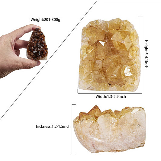Closeup of rough citrine geode showing natural texture and color