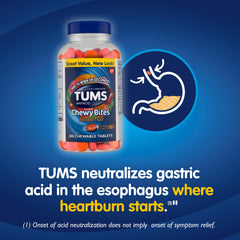 TUMS Chewy Bites mixed-fruit label emphasizes flavors