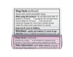 TUMS compact packaging inside pocket for travel use.