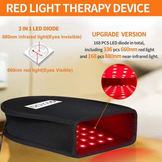 TUOB red infrared hand therapy side view highlighting ergonomic design for comfortable sessions