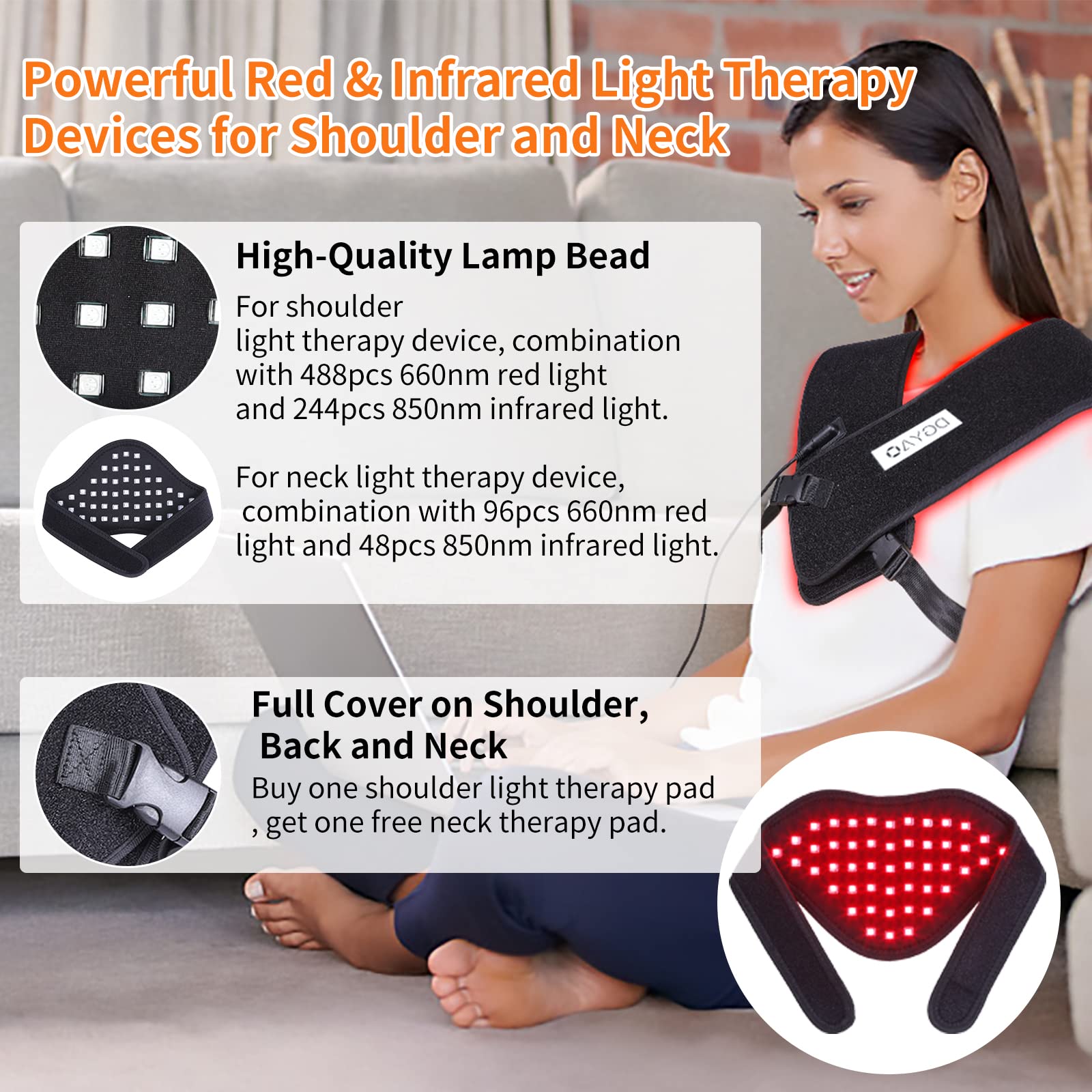 TUOB shoulder and neck full-coverage therapy setup