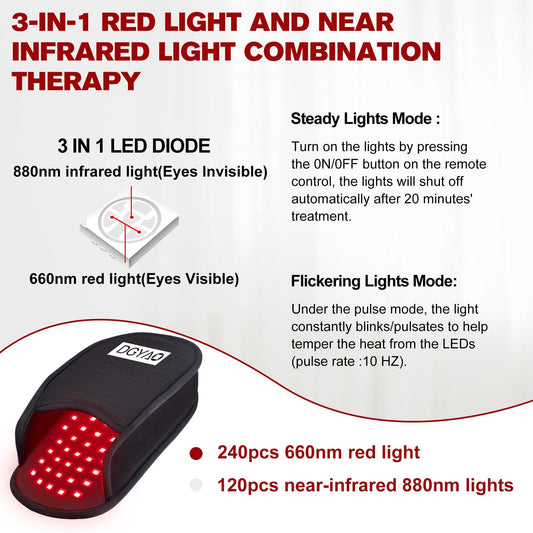 TUOYR foot pad 660nm-880nm close-up showing dual wavelength therapy