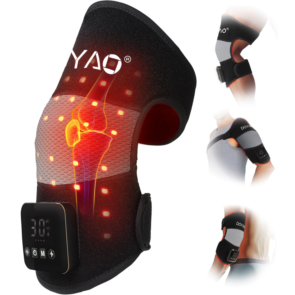 TUOYR knee wrap in use delivering targeted comfort around the joint