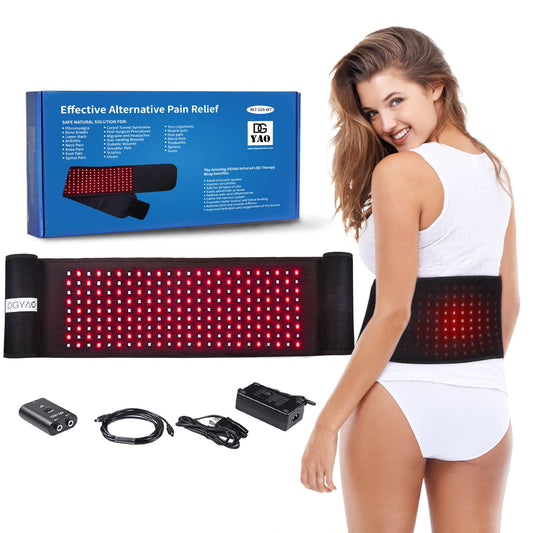 tuoyr red light wrap front view showing large pads for targeted relief at home