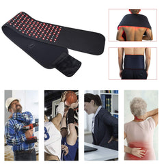 tuoyr red light wrap pad detail reveals flexible belt that hugs the torso