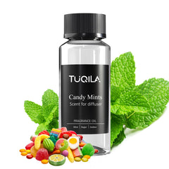 Tuqila Candy Mints diffuser oil bottle pour creates a fresh, inviting scent.