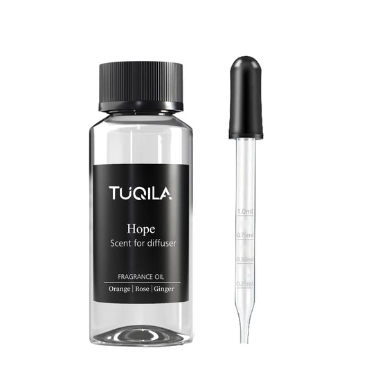Tuqila Hope packaging showcases the dropper for precise refills.
