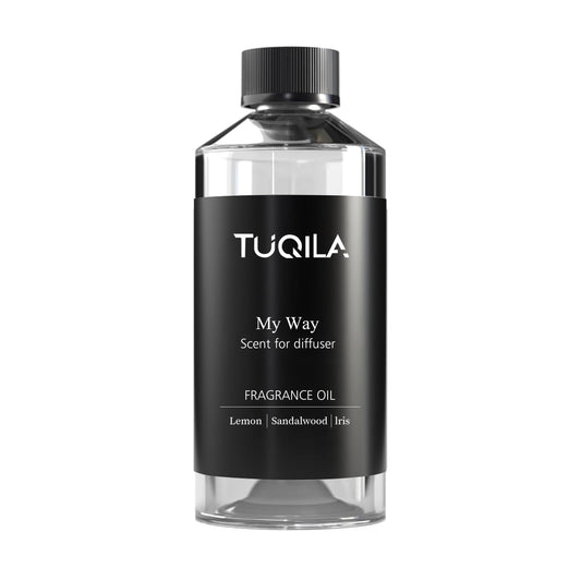 Tuqila My Way lemon-sandalwood-iris notes image for refreshing spaces.