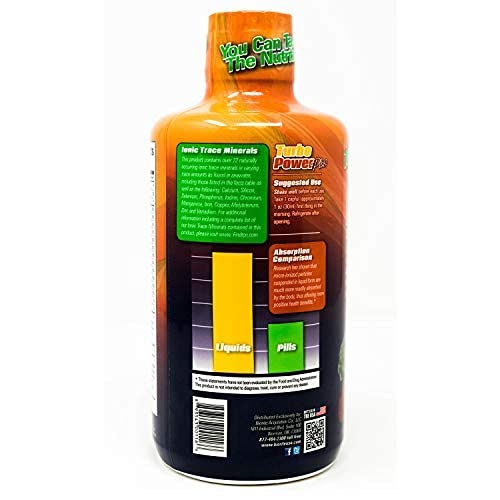 Turbo Power Liquid Vitamin Plus label closeup highlighting 47 vitamins and minerals.