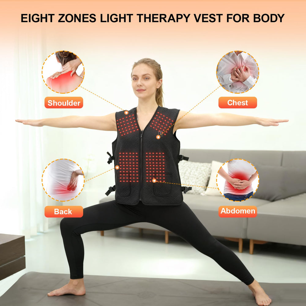TURJGKSG red light vest full-coverage design covers back and core areas for recovery.