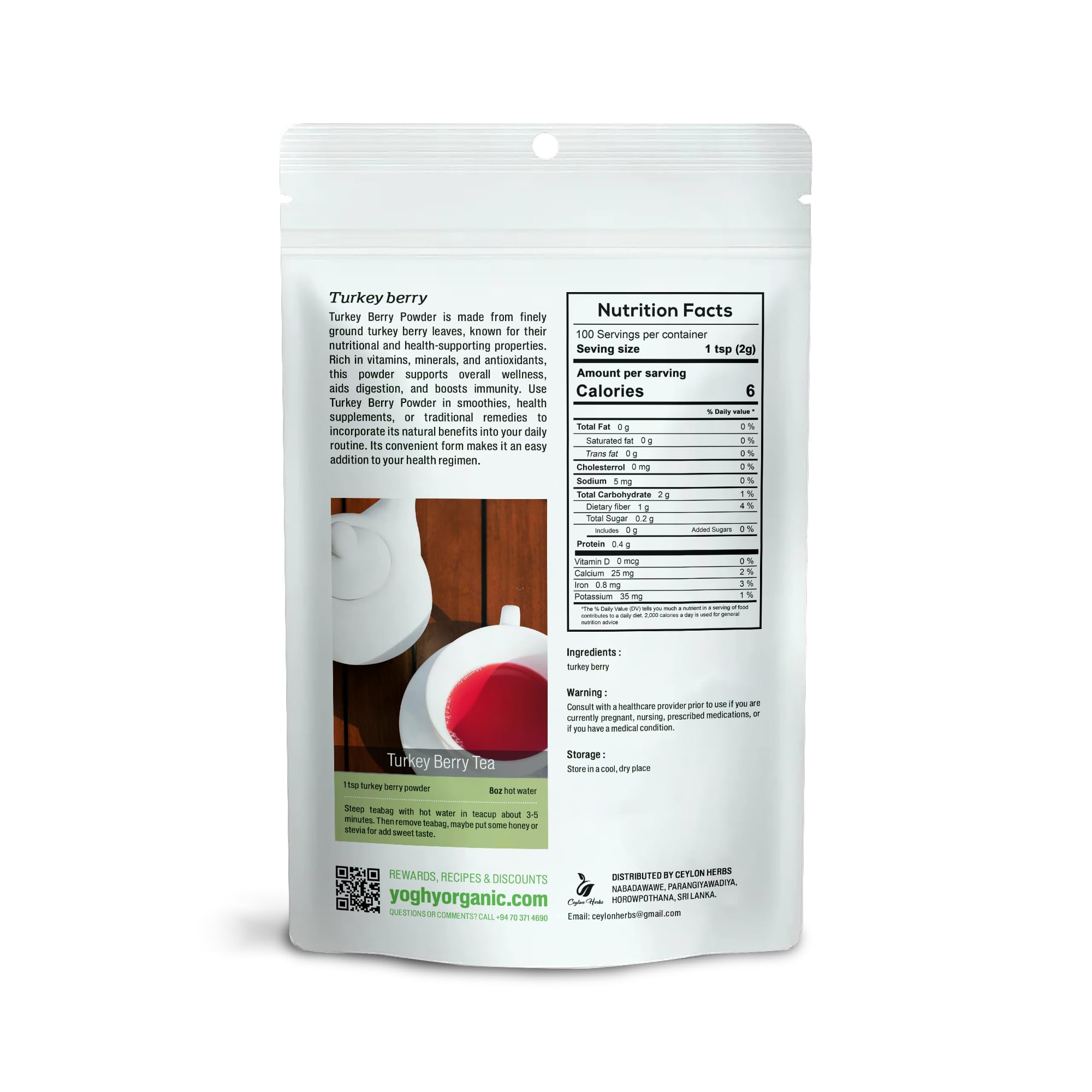 Turkey Berry Leaves Tea dried leaves in bowl invite earthy herbal flavors