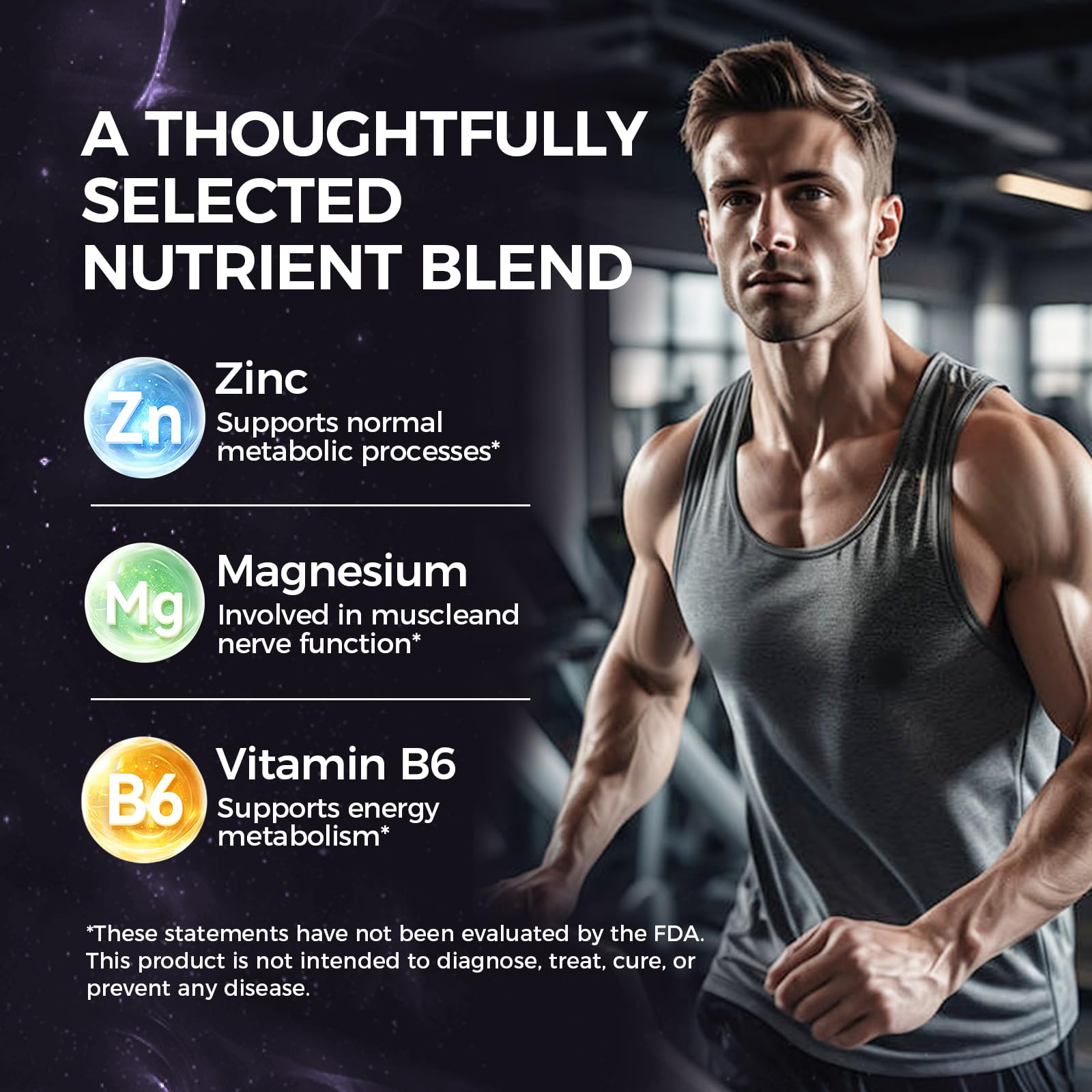 TUVAAZ 191XT label highlights zinc, magnesium, and vitamin B6 for active lifestyles.