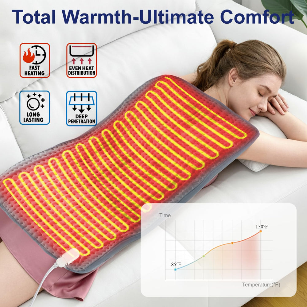 TVMALL XXL heating pad on abdomen for versatile use
