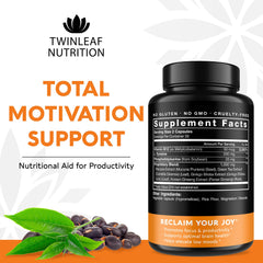 TWINLEAF NUTRITION dopamine brain-support bottle cap close-up showing dosage