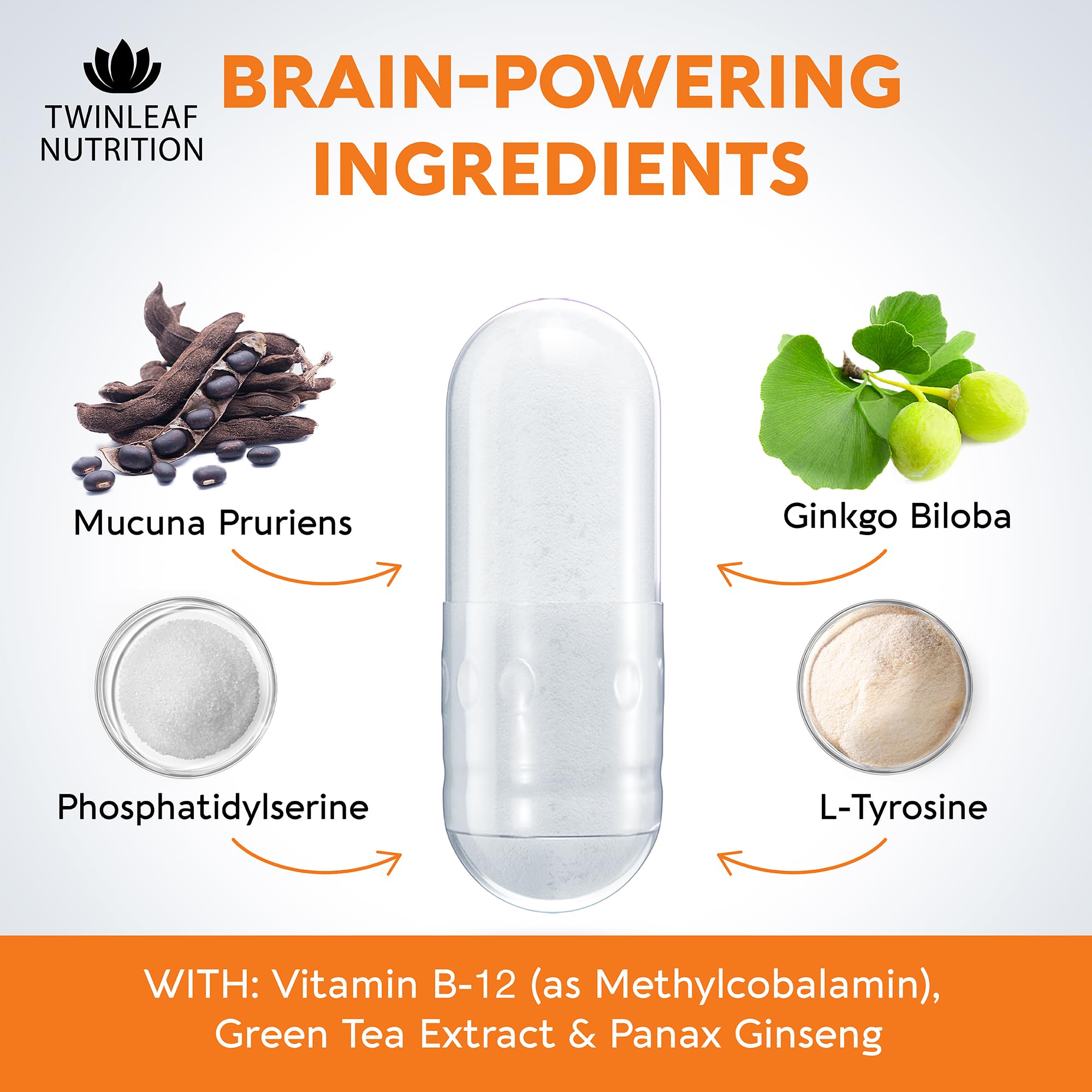 TWINLEAF NUTRITION dopamine brain-support tablets close-up highlighting capsules