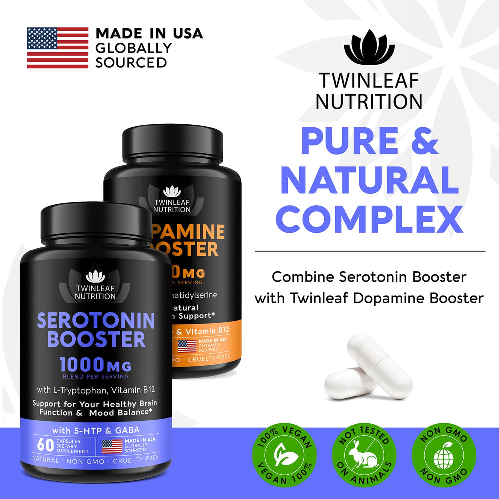 Twinleaf Serotonin Booster capsule ready for daily balance
