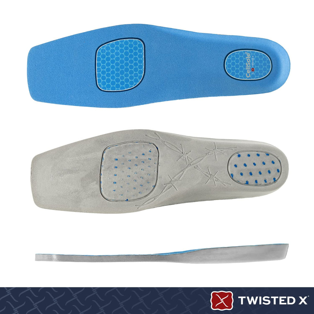 Twisted X CellSole footbed keeps feet dry with microfiber moisture management.