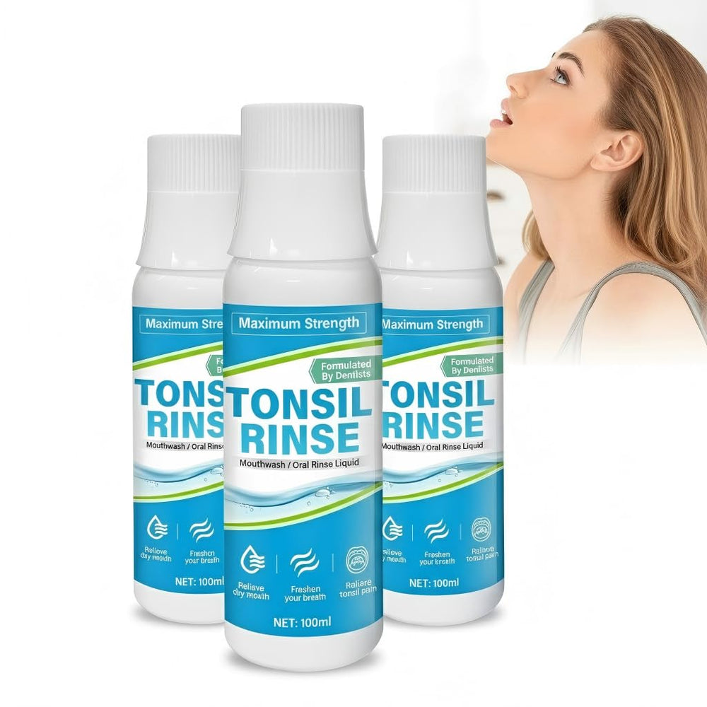 TWMKLP tonsil stone mouthwash bottle with mint for lasting freshness.