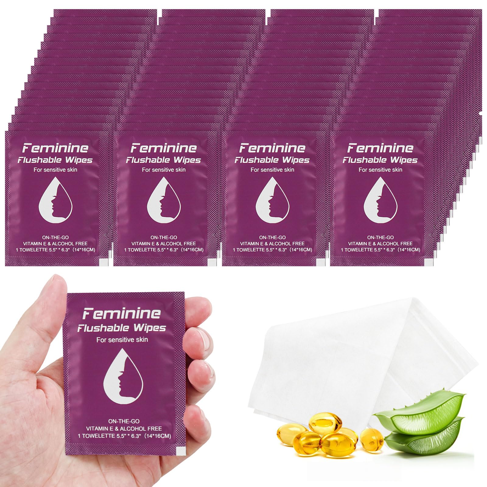 Twoworld feminine wipes individually wrapped for on-the-go freshness and hygienic private care.