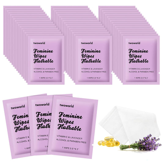 Twoworld lavender pack 400 feminine wipes for gentle on-the-go cleansing