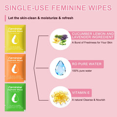 Twoworld feminine wipes cucumber travel pack for sensitive skin.