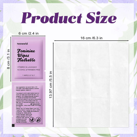 Twoworld flushable travel wipes for odor control on the go