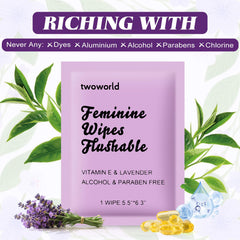 Twoworld odor-control lavender wipes for freshness after activities