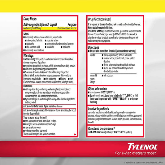 Tylenol Arthritis Pain bilayer caplet closeup highlighting patented time release