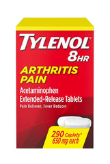 Tylenol Arthritis Pain label highlights acetaminophen content on the bottle for informed use.
