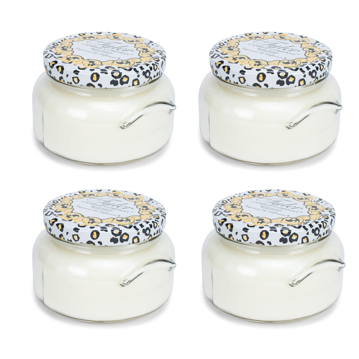Tyler Creamy White 2-Wick pack of four candles for gifting and cozy ambiance.