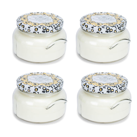 Tyler Creamy White 2-Wick pack of four candles for gifting and cozy ambiance.