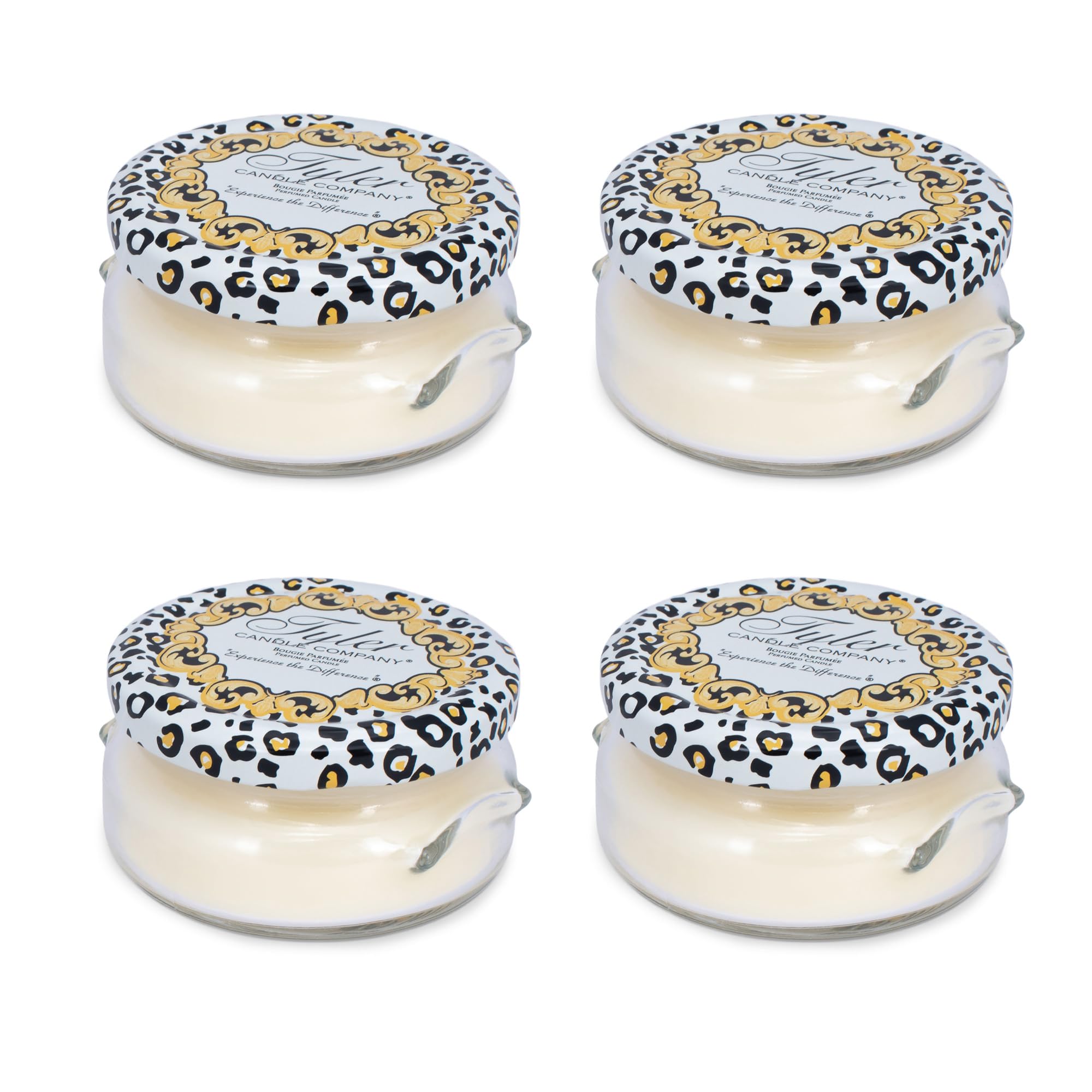 Tyler Creamy White jar candle front view enhances cozy home ambiance.