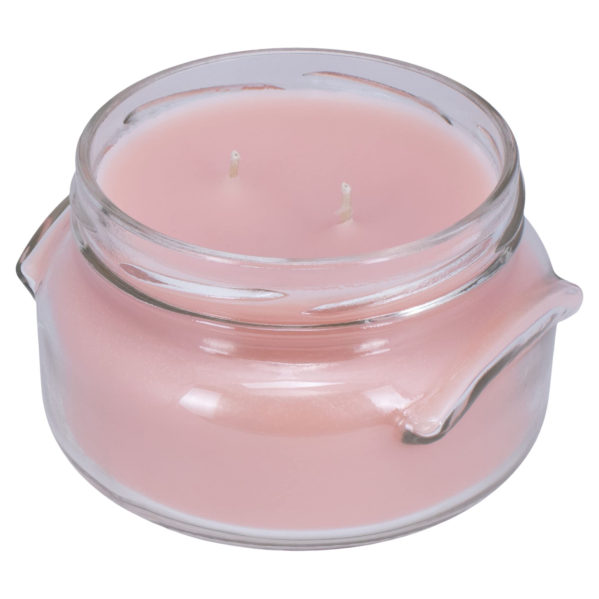 Tyler Pastel Peach two-wick jar candle close-up for decorative ambiance.