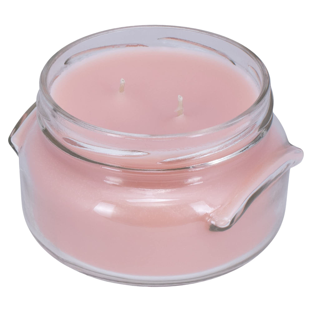 Tyler Pastel Peach two-wick jar candle close-up for decorative ambiance.