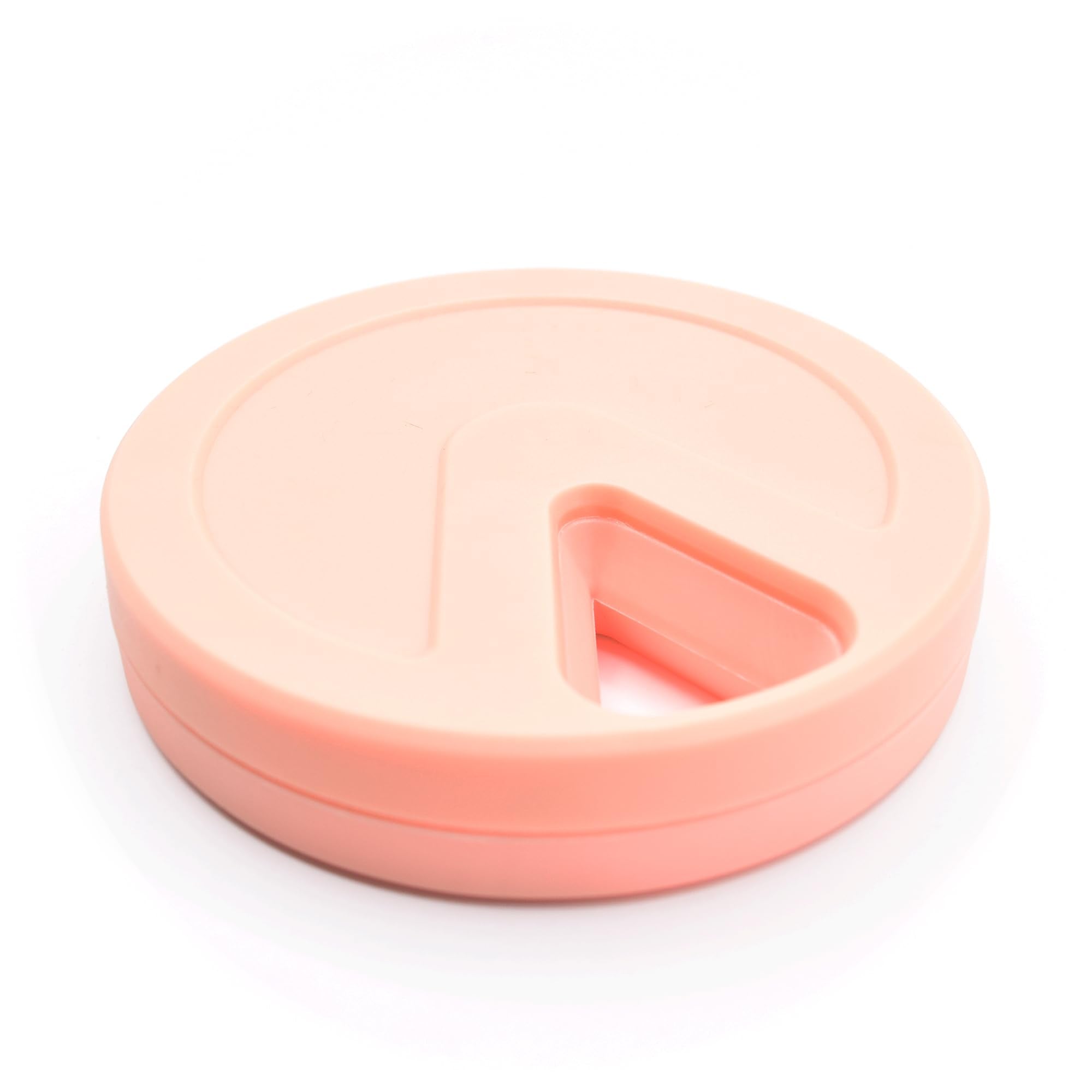 Type Two Labs Travel RX peach lid rotates for easy daily dosing.
