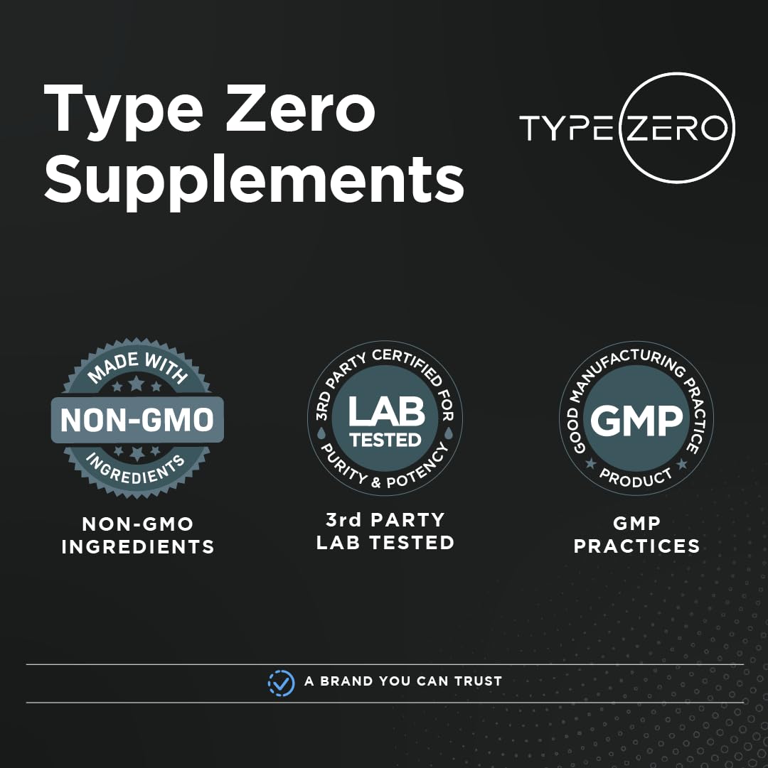 Type Zero Creatine Monohydrate nutrition panel close-up highlighting zero sugar