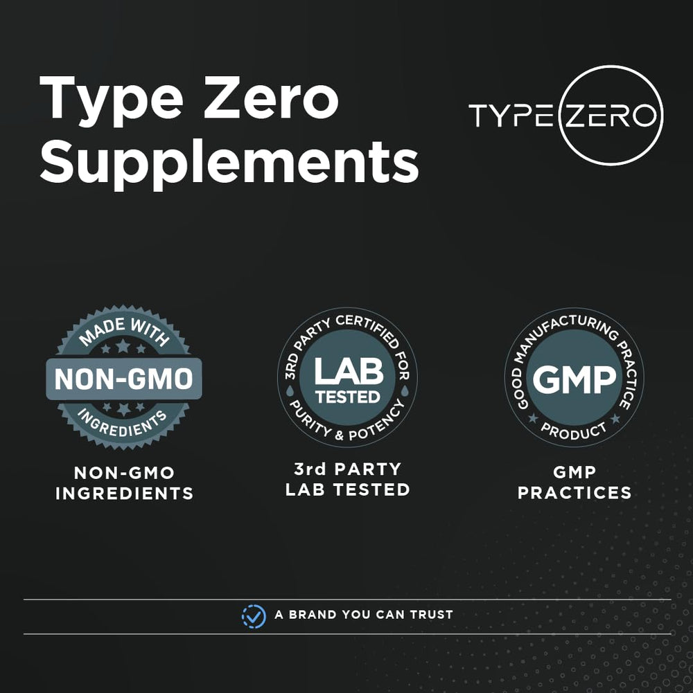 Type Zero Creatine Monohydrate nutrition panel close-up highlighting zero sugar