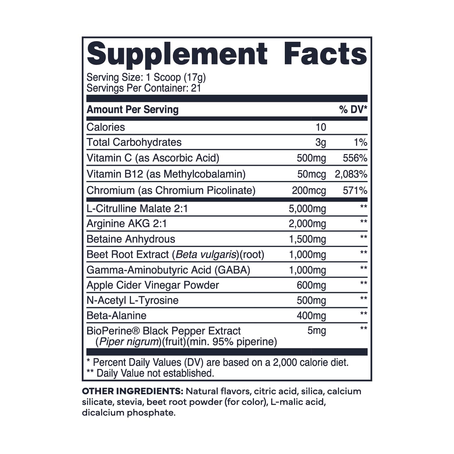 Type Zero Ultra Clean Pump label highlights caffeine-free nitric oxide support.