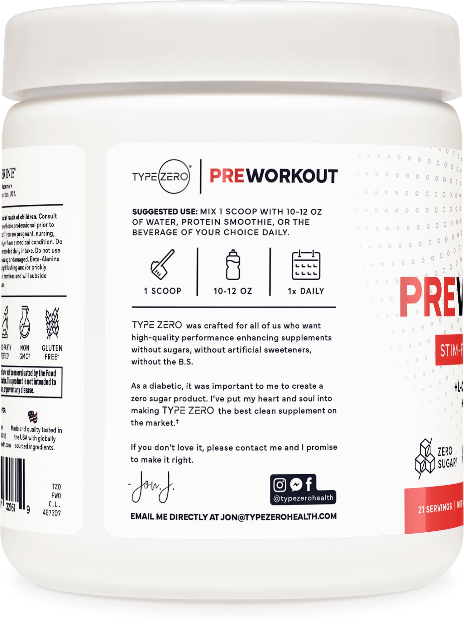 Type Zero Ultra Clean Pump pouring into glass demonstrates quick mixability.