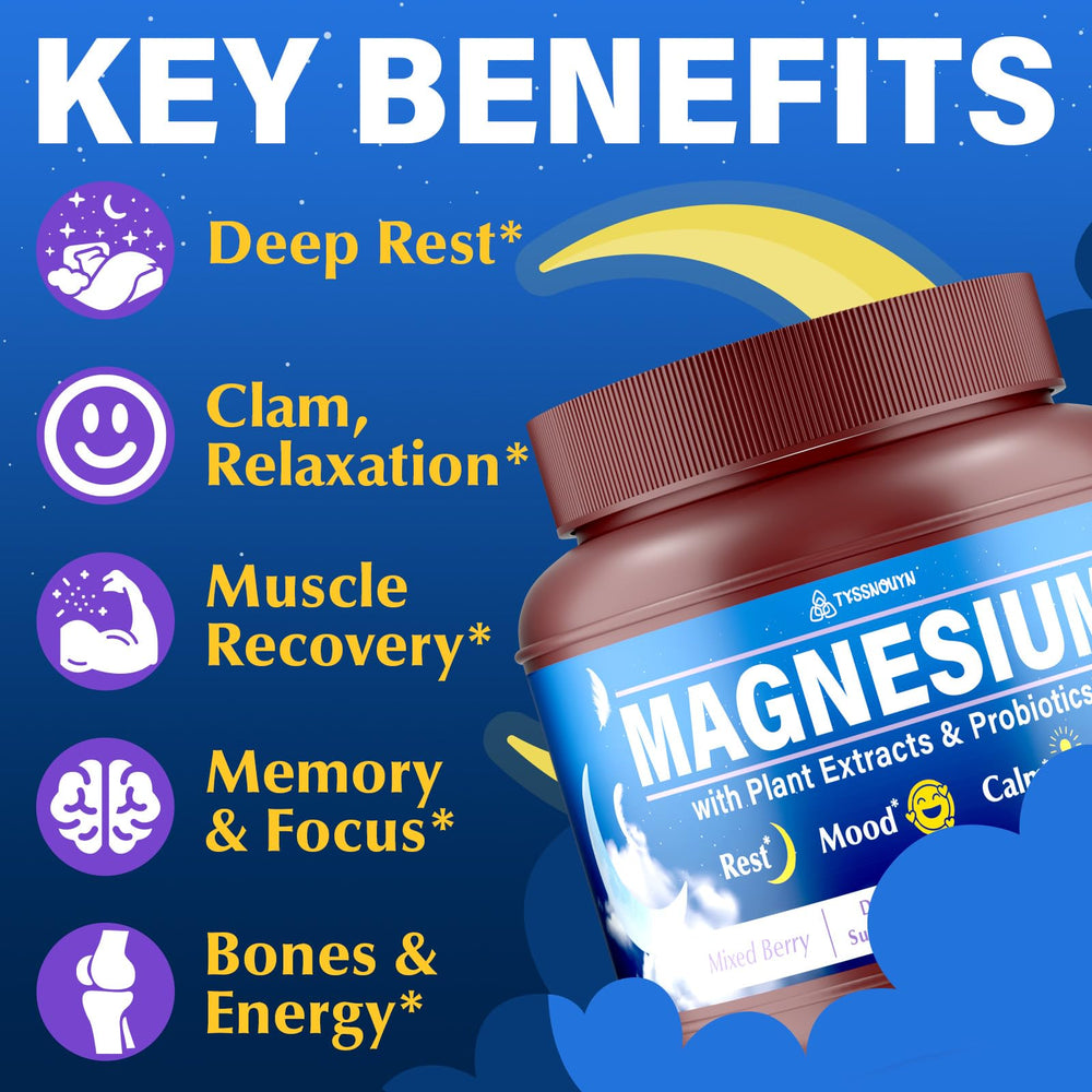 Tyssnouyn Magnesium Gummies label close-up highlighting four magnesium forms