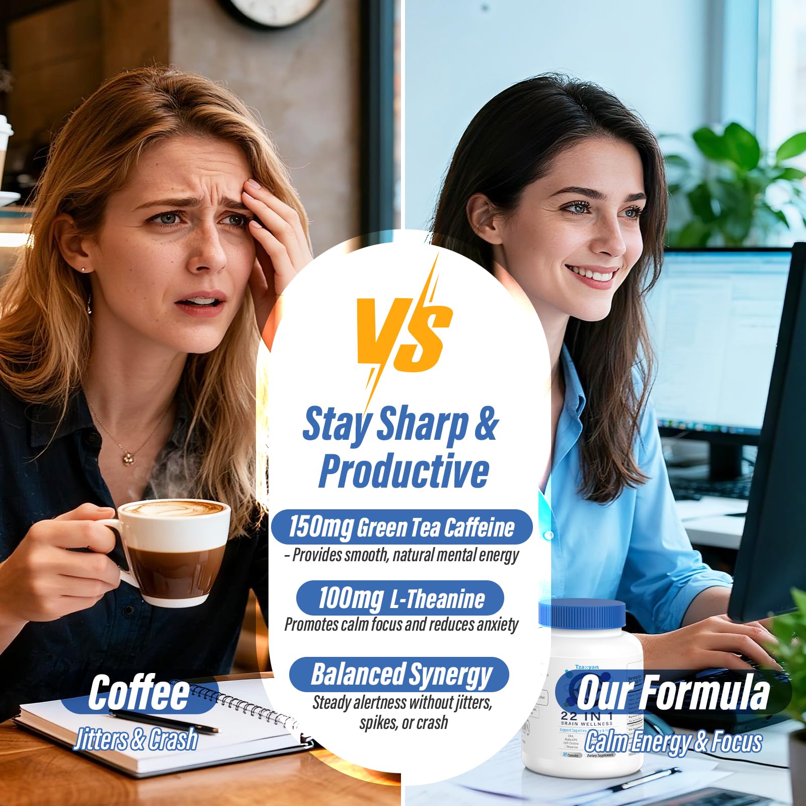 tzaxyan green tea caffeine and L-theanine for balanced energy