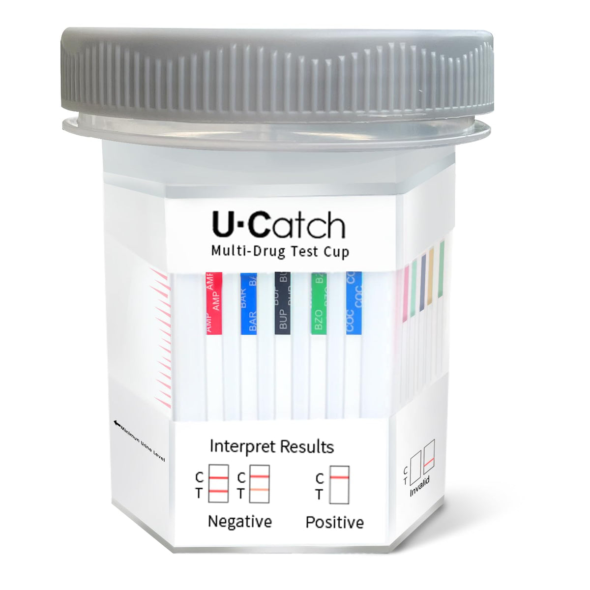 U-CATCH Plus 12-panel test cup for quick, multi-substance screening.