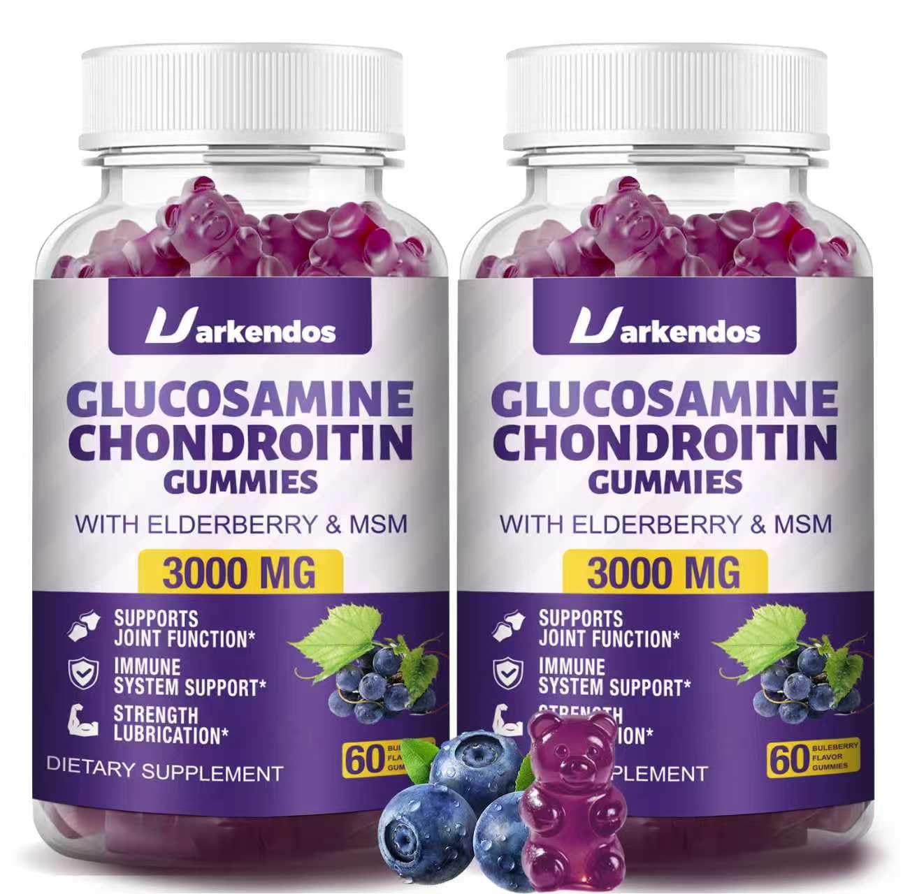 Uarkendos glucosamine chondroitin gummies bottle for convenient joint support