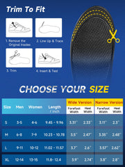UBARONY lightweight insole fits in most shoes with removable liners.