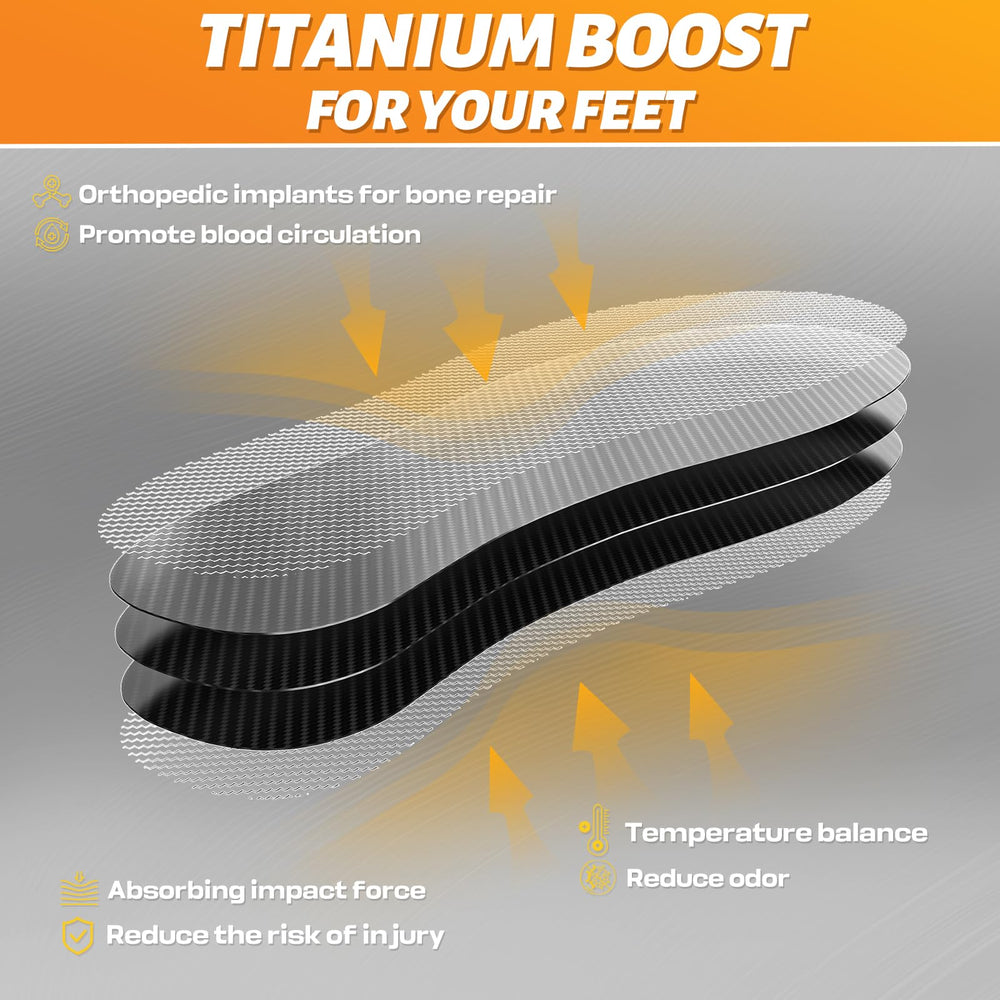 UBARONY titanium-enhanced insole highlights abrasion resistance for longer wear