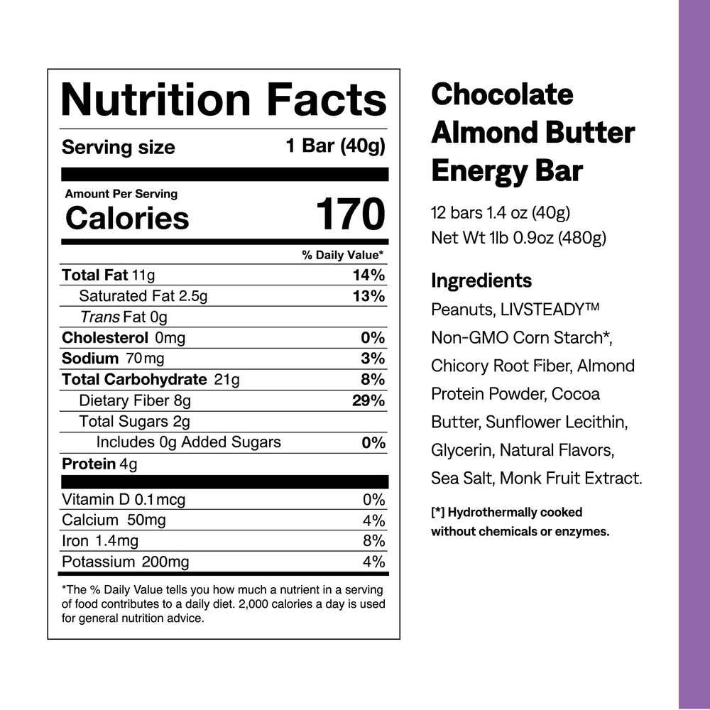 UCAN Energy Bars chocolate almond butter bar close-up highlighting real food protein